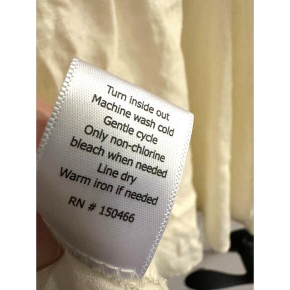 Market & Spruce Linen Blend Smocked Tank Ivory Neutral Size L - Picture 7 of 8